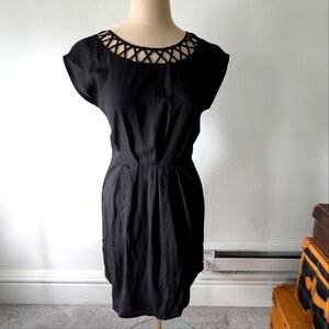 BEBOP Mini Dress Black w Cutout Neckline-Small